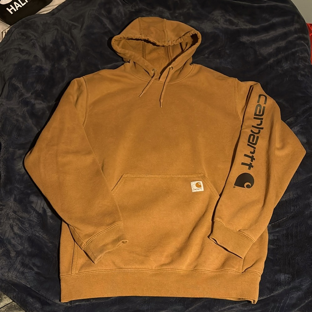 CARHARTT LOGO SLEEVE MIDWEIGHT HOODIE SIZE L
